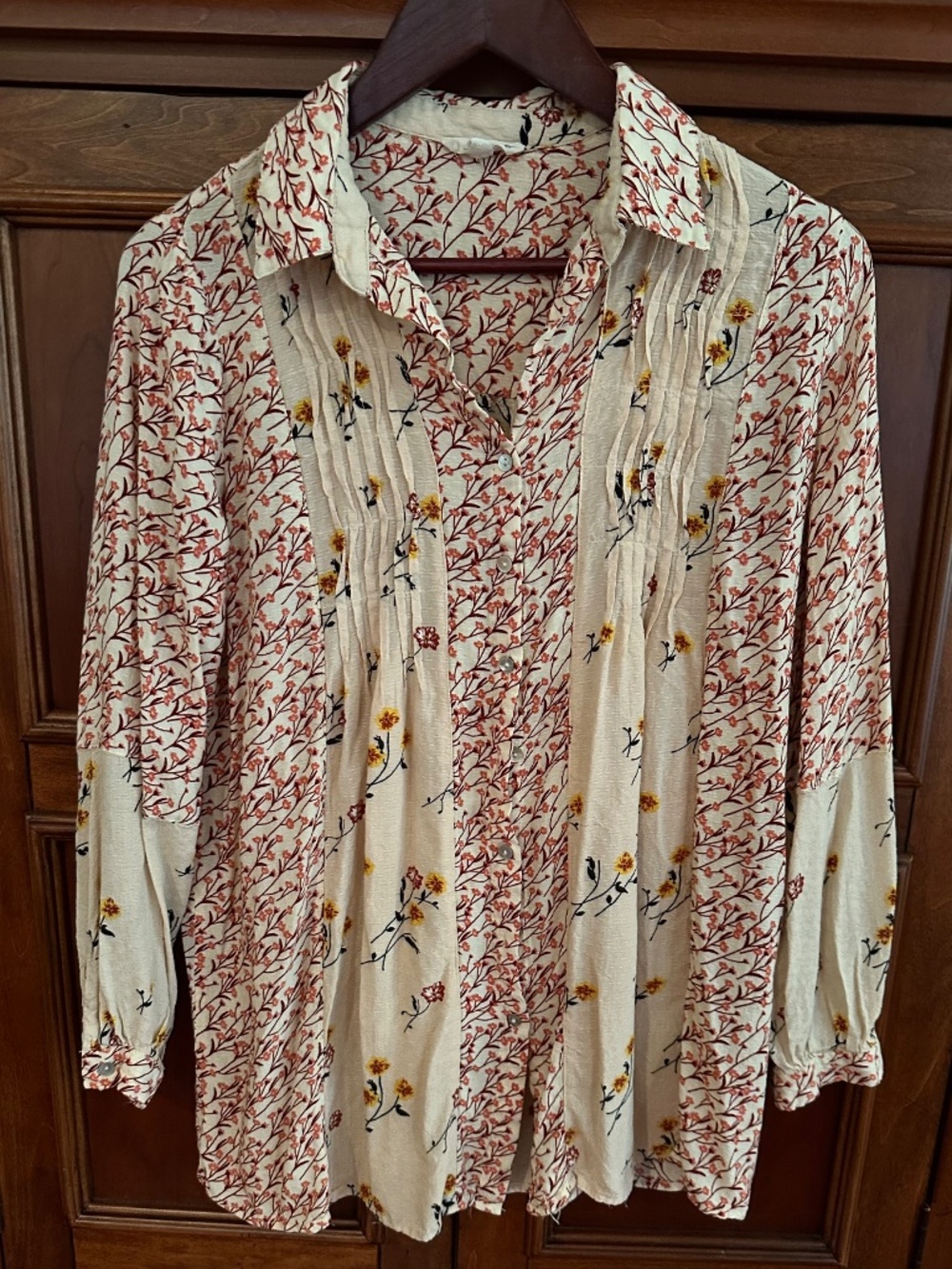 Jane and Delancey by Anthropologie Floral Design Button Down Top Women's M EUC